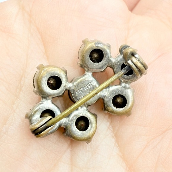 Vintage Mid Century Mini Rhinestone Silver Tone Brooch Pin Made in Germany - Picture 4 of 7